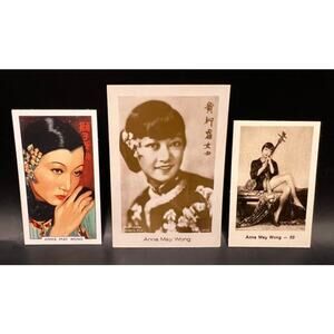 3 Rare 1930s German UK Anna May Wong Tobacco Cards Piccadilly Shanghai Express